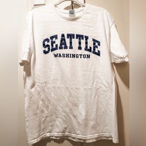 Classic unisex white graphic Seattle T